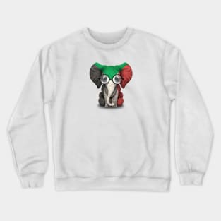 Baby Elephant with Glasses and Sudanese Flag Crewneck Sweatshirt